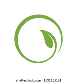 Leaf Circle Vector Logo Template