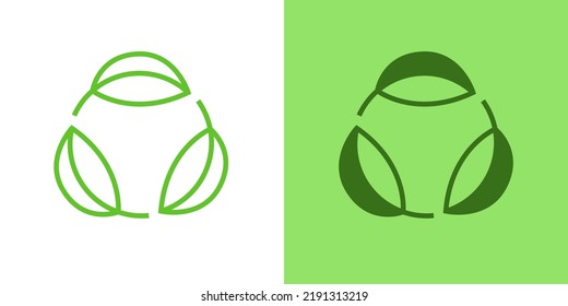 Leaf circular reuse green energy sign icons design vector. Power ecology sustainability symbol illustration.