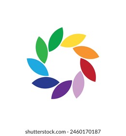 Leaf circular reuse green energy solid icons design vector. Power ecology sustainability symbol illustration. Logo Leaves Spiral.