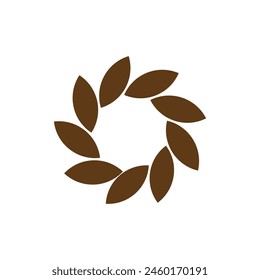 Leaf circular reuse green energy solid icons design vector. Power ecology sustainability symbol illustration. Logo Leaves Spiral.