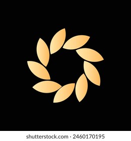 Blätterkreisförmige Wiederverwendung grüner Energie Solid Icons Design Vektorgrafik. Machtökologie Nachhaltigkeit Symbol Illustration. Logo-Blätter spiralförmig.