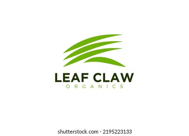 Leaf claw leaves logo design nature organic environment green plant growing company