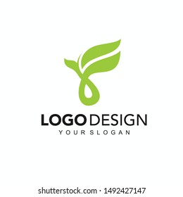 Leaf Clean Beautiful Vector  F letter