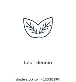 Leaf cleanin concept line icon. Linear Leaf cleanin concept outline symbol design. This simple element illustration can be used for web and mobile UI/UX.
