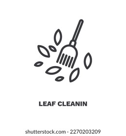 leaf cleanin icon. Thin line leaf cleanin, brush icon from cleaning collection. Outline vector isolated on white background. Editable leaf cleanin symbol can be used web and mobile