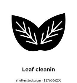 Leaf cleanin icon vector isolated on white background, logo concept of Leaf cleanin sign on transparent background, filled black symbol