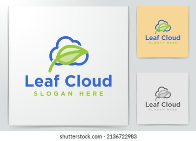Leaf and cloud, healthy tech Logo Inspiration isolated on white background