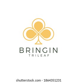 LEAF CLOVE NATURE LUXURY LOGO WITH SIMPLE AND MINIMALIST STYLE FOR GARDEN AND HOTEL LOGO