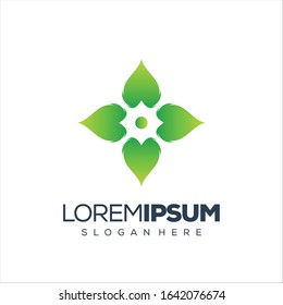 leaf, clover, cannabis logo design vector illustration