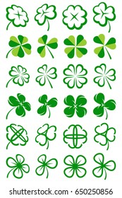 Leaf clover collection set. Vector