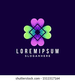 Leaf clover colorful logo. Modern logo vector