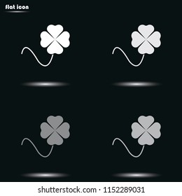 Leaf clover flat grayscale vector icon. Saint patrick symbol.