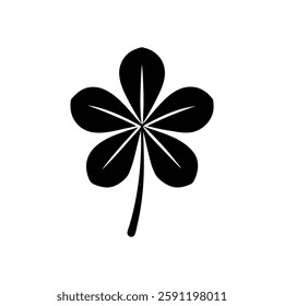 leaf clover flat silhouette vector icon on white background