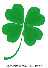 leaf clover with four petals, vector illustration