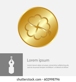 leaf clover and gold coin