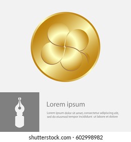leaf clover and gold coin