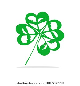 leaf clover icon. green icon isolated on white background