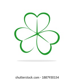 leaf clover icon. green icon isolated on white background