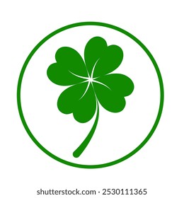 Leaf clover icon. Green clover icon on white background. Vector icon.