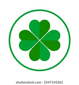Leaf clover icon. Green clover icon on white background. Vector icon.	
