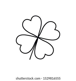 Leaf clover icon. Saint patrick symbol. Outline design style. Ecology concept.