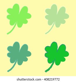 Leaf clover icons set. Saint patrick symbol. Ecology concept.