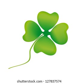 Leaf clover isolated on white