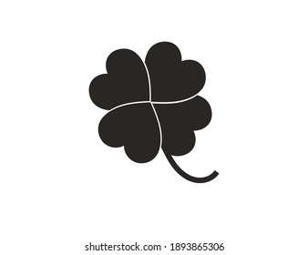 Leaf clover isolated on white, vector illustration for St. Patrick's day