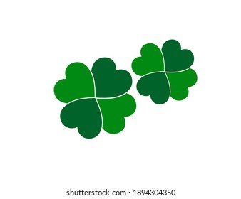 Leaf clover isolated on white, vector illustration for St. Patrick's day