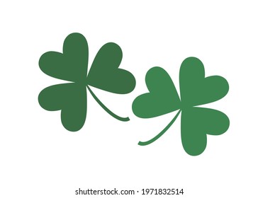 Leaf clover isolated on white, vector illustration for St. Patrick's day
