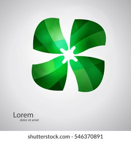 Leaf clover logo. Vector illustration of green clover picture. 
