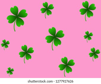 leaf clover on pink background