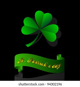 Leaf clover origami.Vector paper art for St. Patrick's day