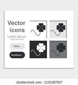 Leaf clover placed on web page template flat vector icon. Saint patrick symbol.