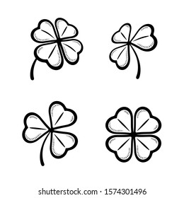 Leaf clover set. Collection icon clover. Vector