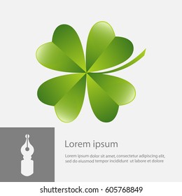 Leaf clover sign. Ecology concept,  vector