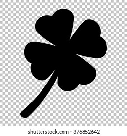 Leaf clover sign. Flat style icon on transparent background