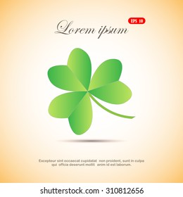Leaf clover sign icon.  Ecology concept. Flat design style.