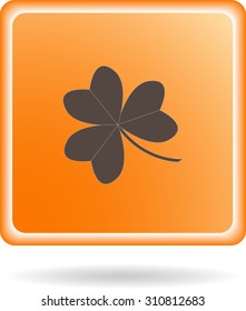 Leaf clover sign icon.  Ecology concept. Flat design style.