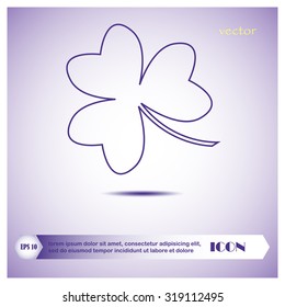 Leaf clover sign icon. Ecology concept. Flat design style.