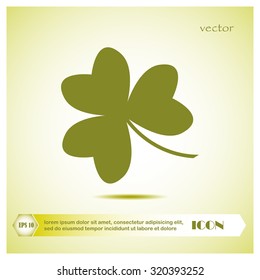 Leaf clover sign icon. Ecology concept. Flat design style.