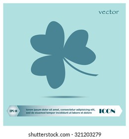 Leaf clover sign icon. Ecology concept. Flat design style.