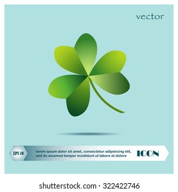 Leaf clover sign icon. Ecology concept. Flat design style.