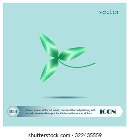 Leaf clover sign icon. Ecology concept. Flat design style.