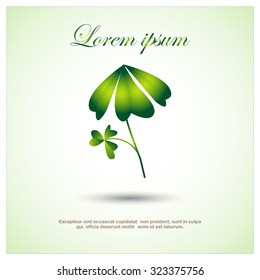 Leaf clover sign icon. Ecology concept. Flat design style.