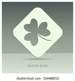 Leaf clover sign icon. Ecology concept. Flat design style.