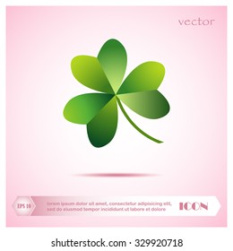 Leaf clover sign icon. Ecology concept. Flat design style.