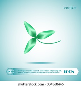 Leaf clover sign icon. Ecology concept. Flat design style.