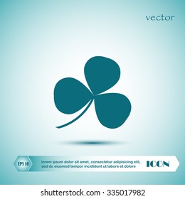 Leaf clover sign icon. Ecology concept. Flat design style.