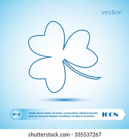 Leaf clover sign icon. Ecology concept. Flat design style.